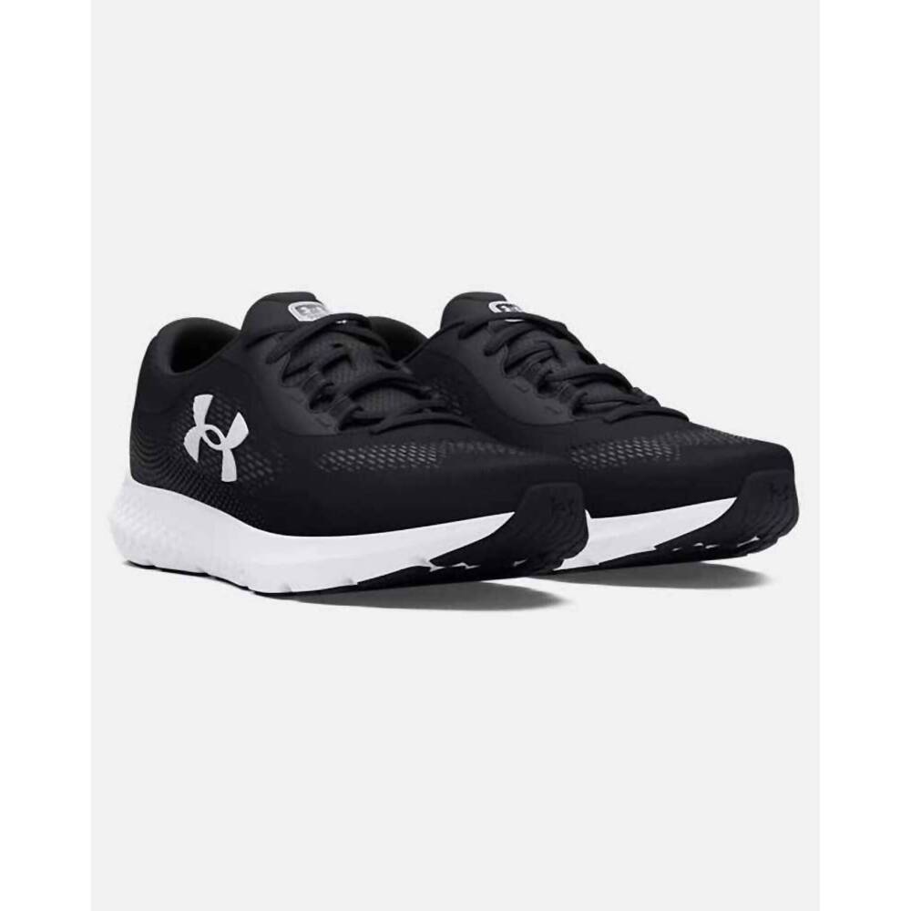 NEW UNDER ARMOUR men's charged rogue 4 shoes in black/ white